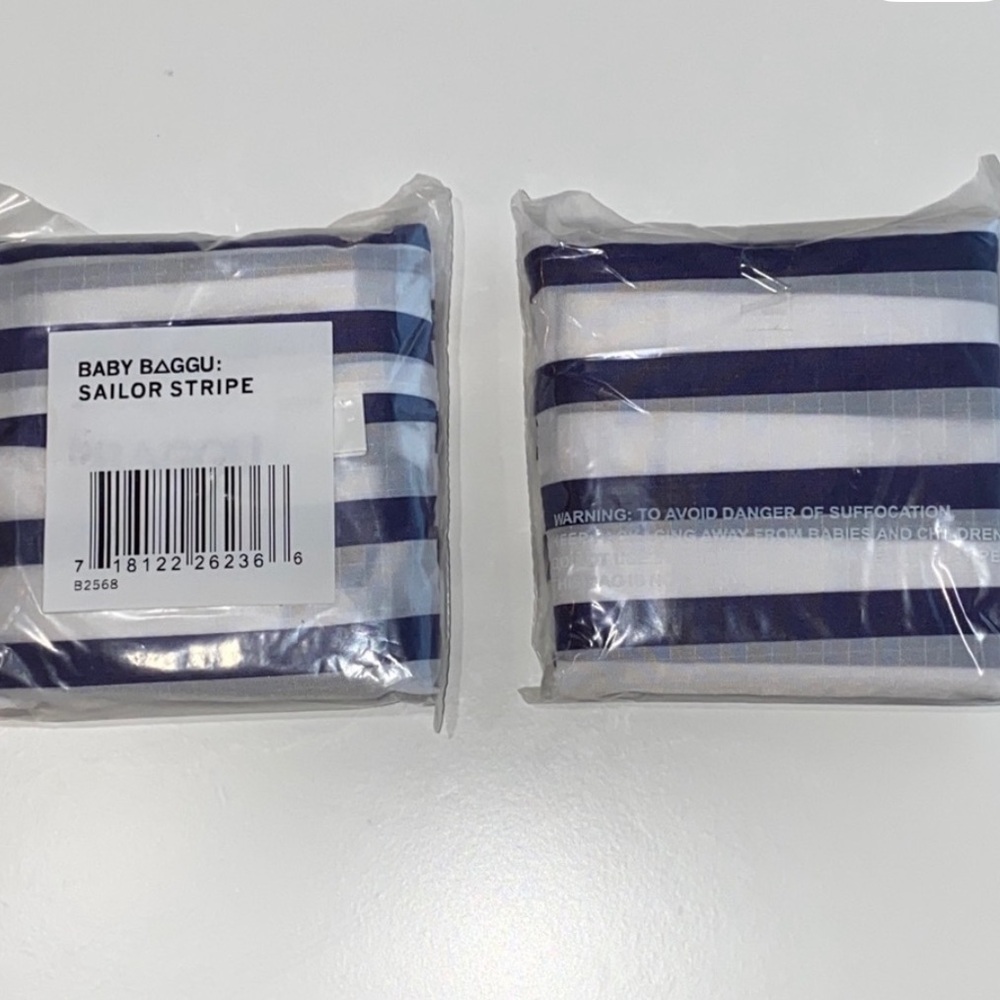2 x NWT BAGGU SAILOR STRIPE Baby Reusable Bags